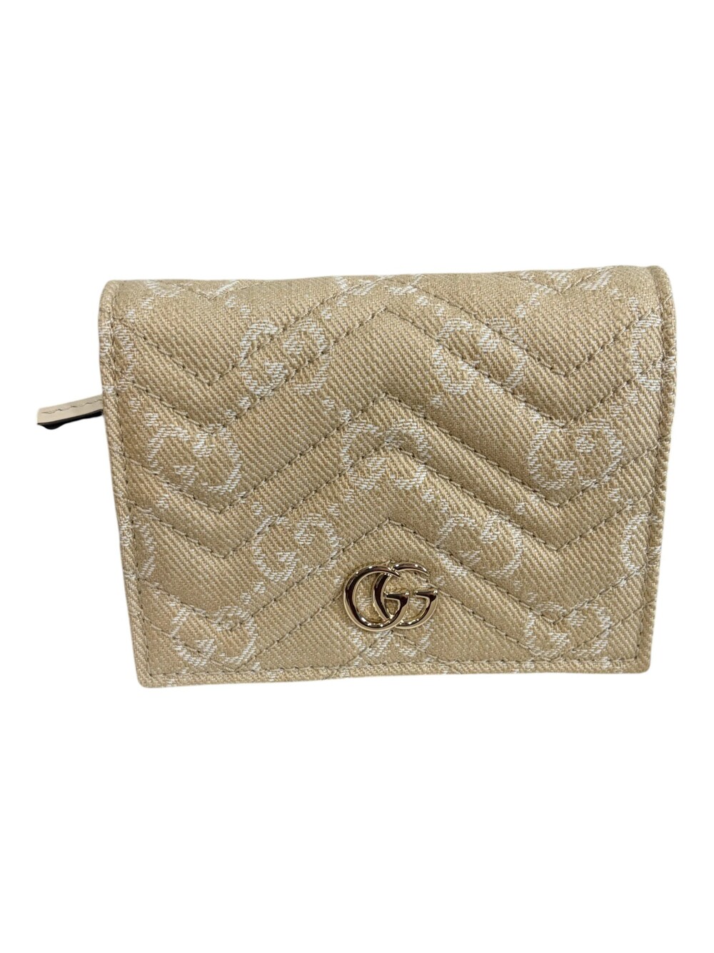 7274 - Gucci Neutral GG Marmont Denim Wallet - New in Box